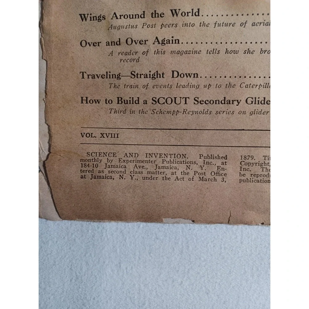 Vintage‎ 1930 Science And Invention Magazine September Aviation Vol XVIII 209